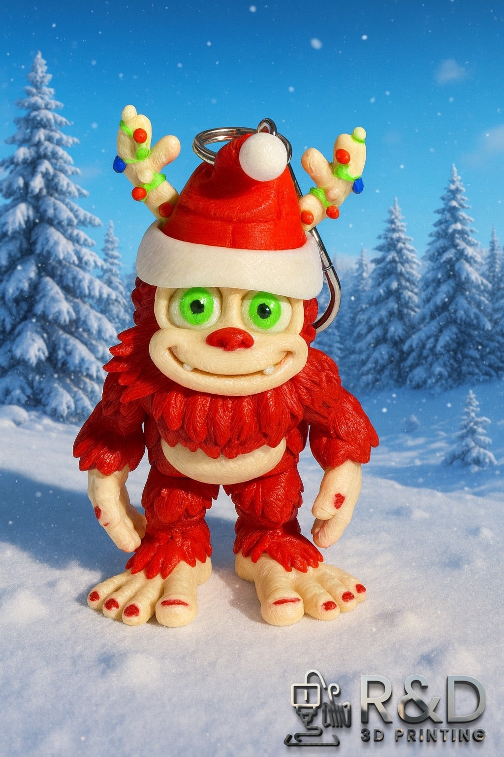 Christmas Sasquatch Bag Charm