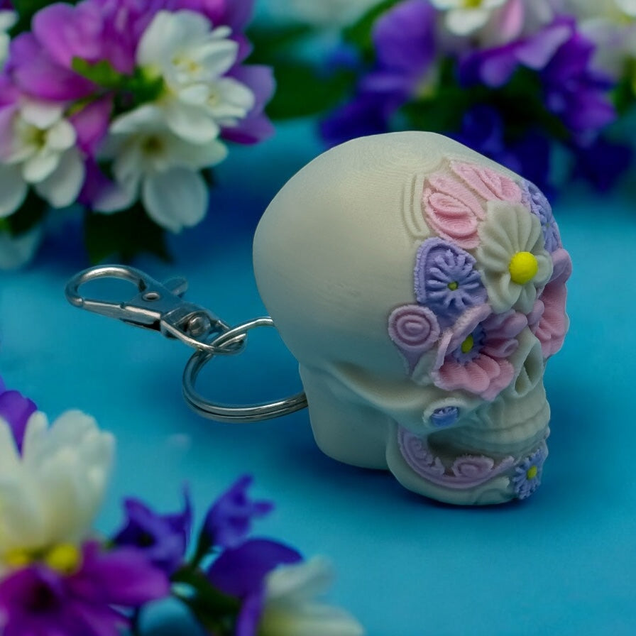 Flower Skull Calavera Bag Charm