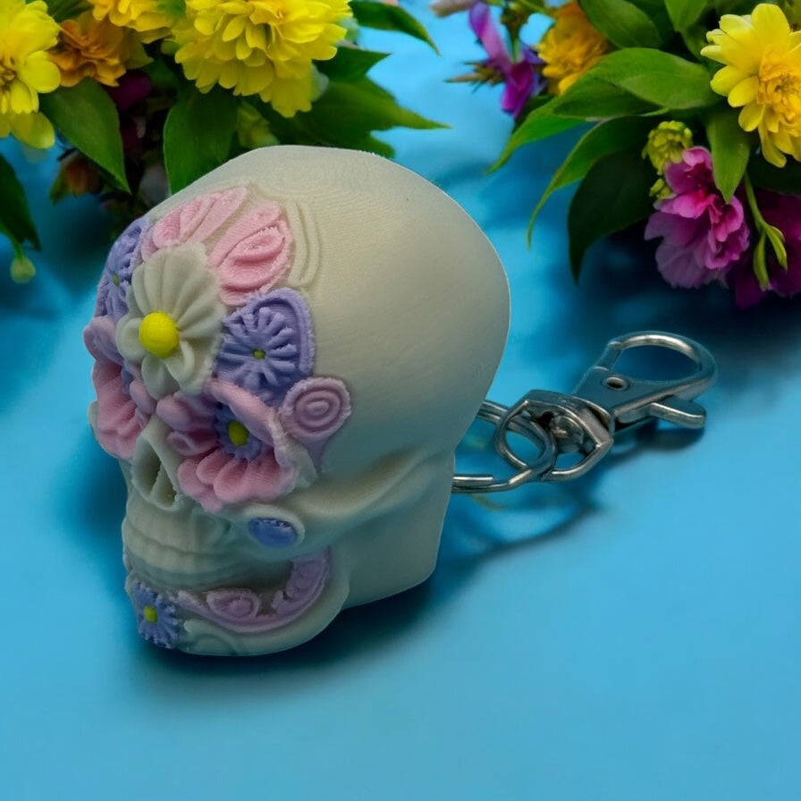 Flower Skull Calavera Bag Charm
