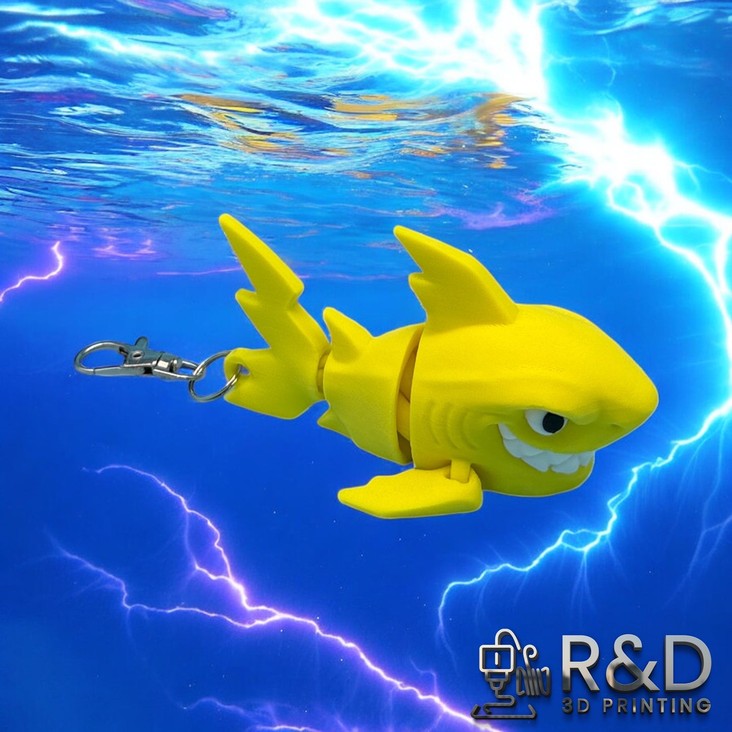 Elemental Lightning Shark Bag Charm