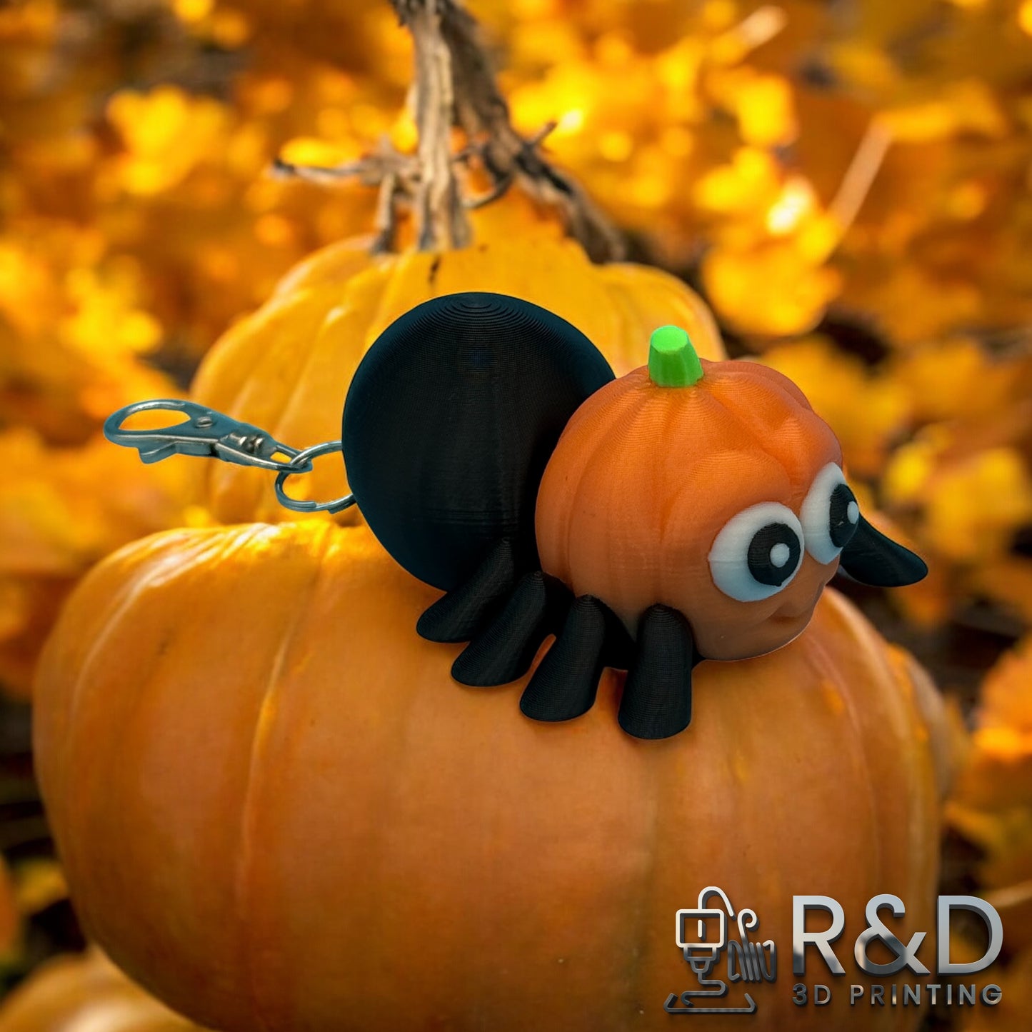 Pumpkin Spider Bag Charm