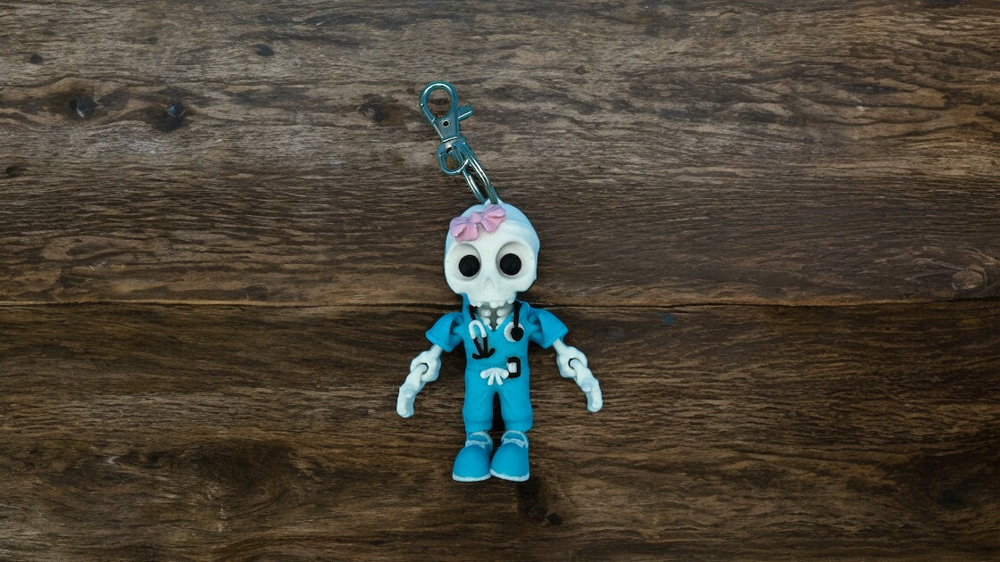 Skeleton Nurse Bag Charm
