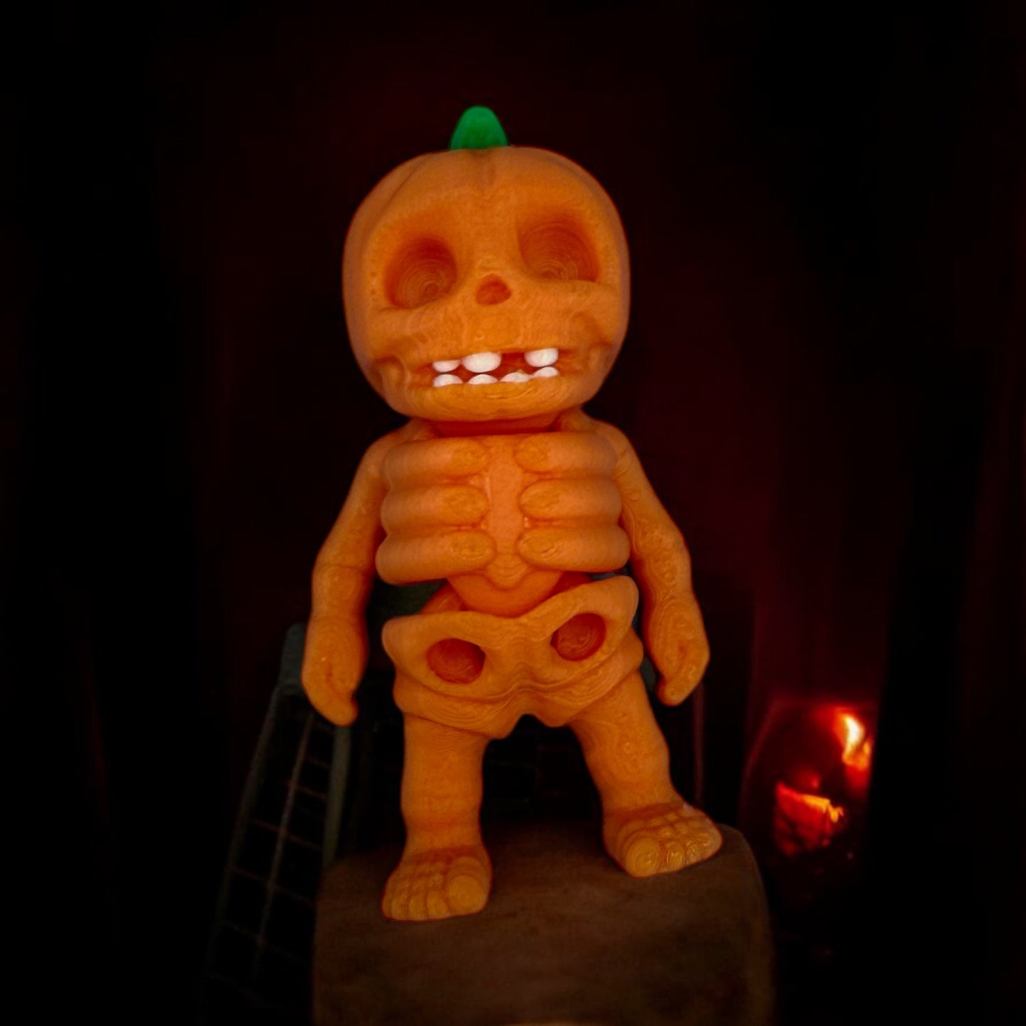 Tiny Skeleton Pumpkin