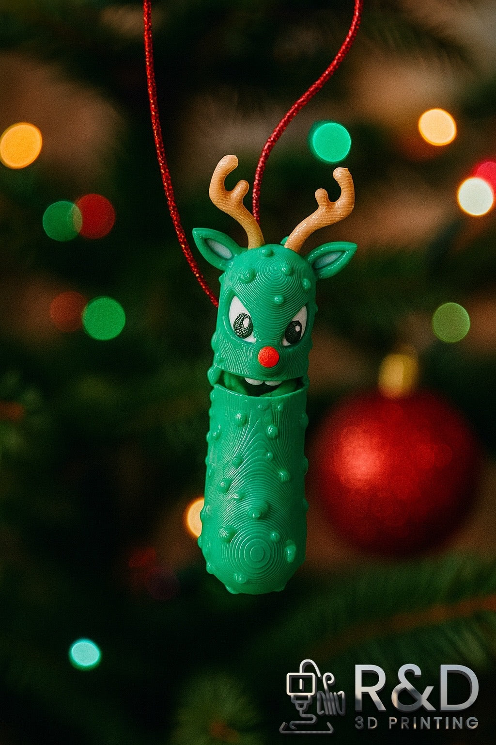 Rudolph the red nose pickle ornament