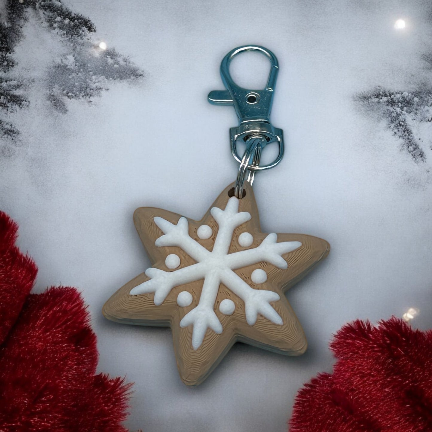 Gingerbread Snowflake Bag Charm