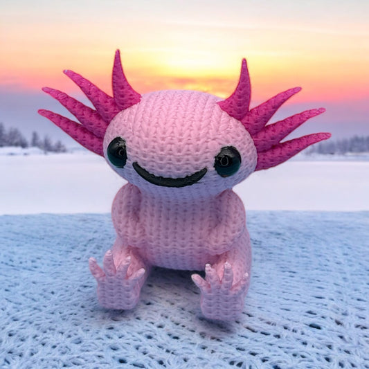 Crocheted Axolotl Figure