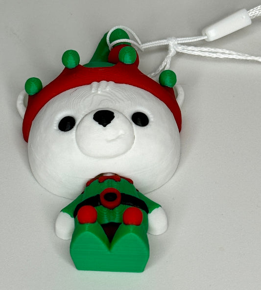 Elf Teddy Bear Ornament