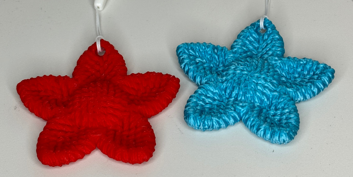 Crocheted Poinsettia Bag Charm