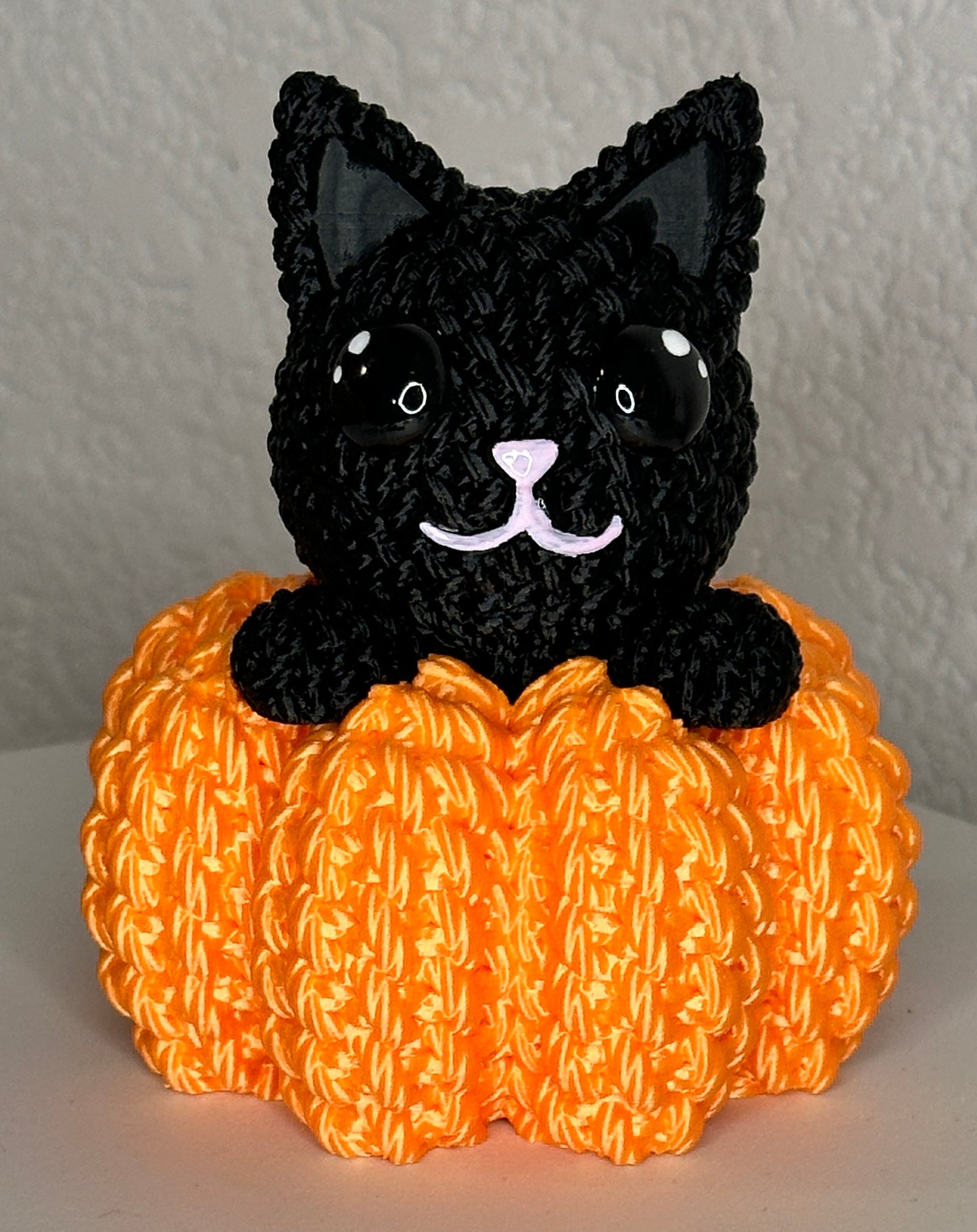 Crocheted Cat & Pumpkin