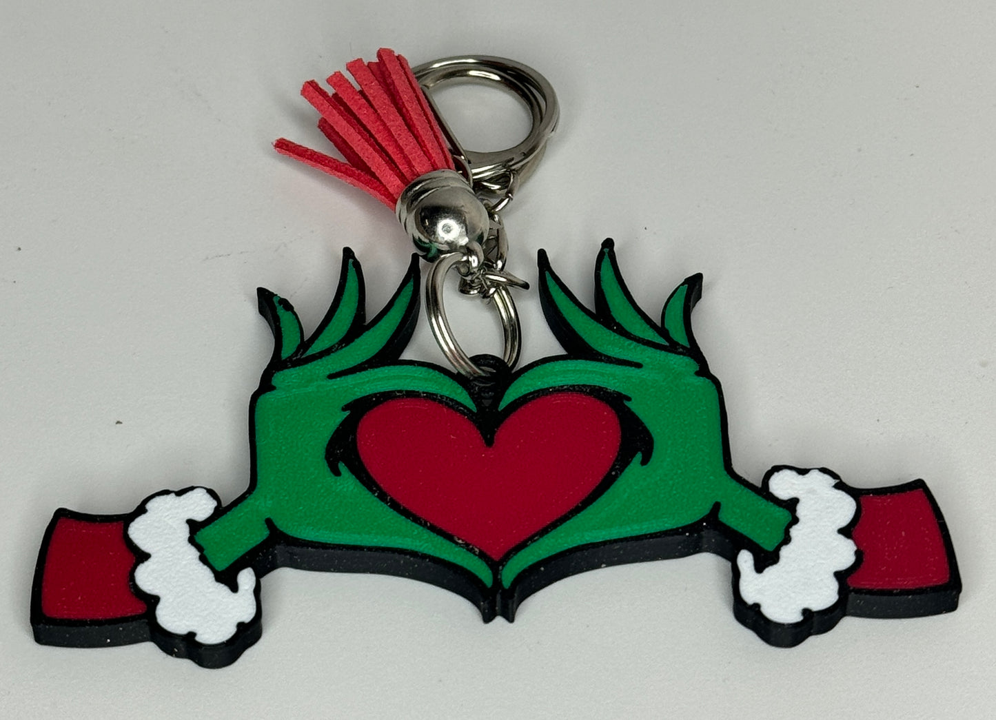 Grinch Heart Keychain